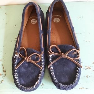 NWOB LAMO Suede Navy Blue Sabrina Moccasins